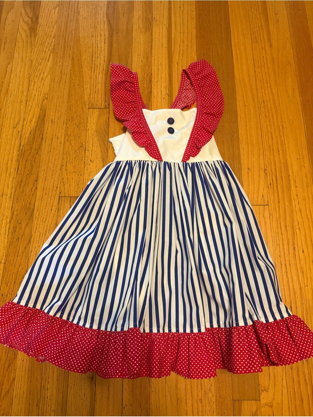 Eleanor Rose Royal Stripe London Dress-Patriotic 4th of July